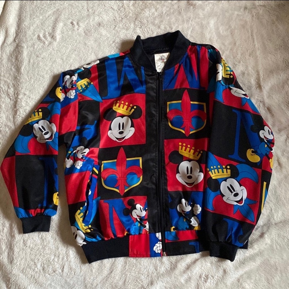 Disney Mickey Mouse Satin Bomber Jacket Vintage